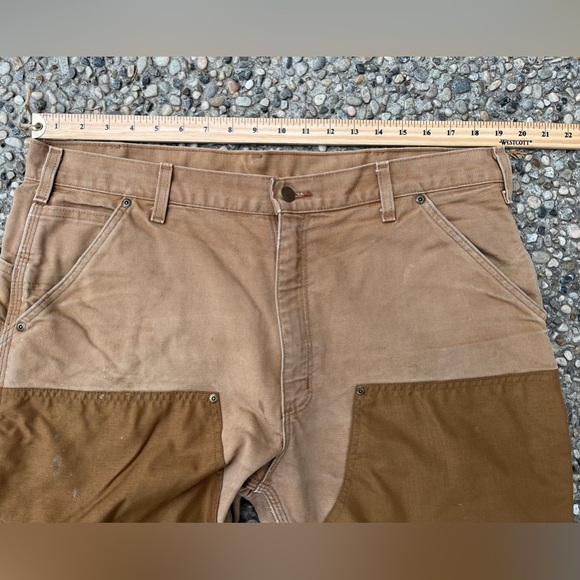 Vintage carhartt B292 BRN double knee 5 pocket dungaree pants 38x30 - Picture 3 of 5